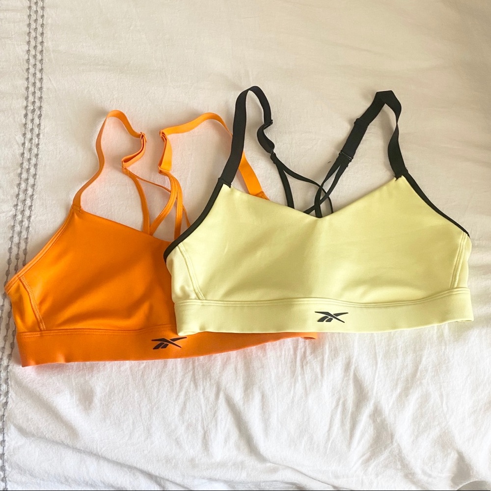 Two reebok sports bras